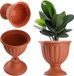 KADAX Bloempot, plastic bloemenschaal, ronde plantenbak, lichte amfore in terracotta kleur, plantenbak voor buiten, tuin, terras (34,5 cm, terracotta)