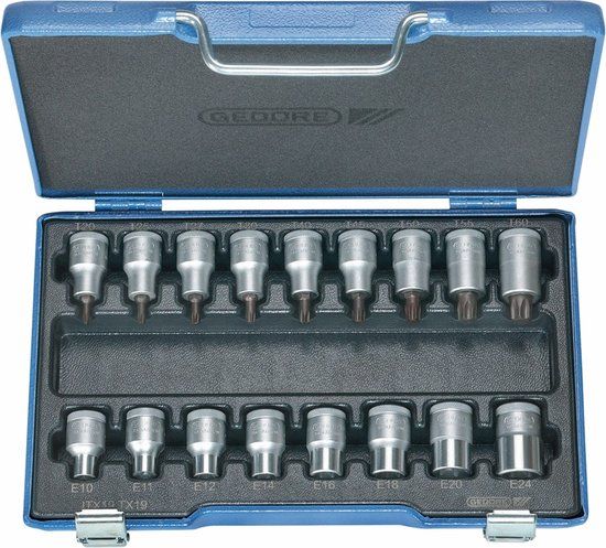 Gedore ITX 19 TX-017 Dopsleutelinzetset 17-delig 1/2 (12.5 mm)
