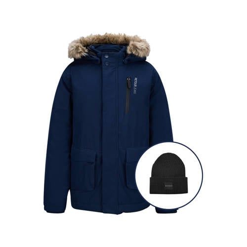 Retour Jeans Parka Donkerblauw + Muts