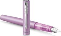 Parker Vector XL vulpen | metallic lila lak op messing met chroom detail | medium penpunt met blauwe inkt navulling | cadeauverpakking