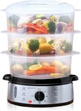 alpina Stoomkoker 9L - RVS - 800W - Food Steamer met Timer en Warmhoudfunctie - 3 Lagen - Vaatwasser Bestendig