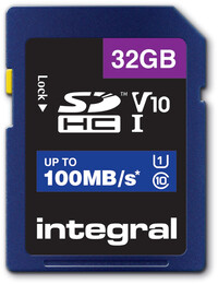 Integral 32GB HIGH SPEED SDHC/XC V10 100MB CLASS 10 UHS-I U1