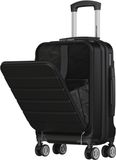 TRVLMORE Reiskoffer - 54x37x23 cm - Met Voorvak- 44L - TSA-slot - 4 Wielen - Zwart