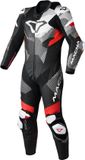 Macna Ignite geperforeerd eendelig motorfiets lederen pak - Zwart/rood/wit - Maat 50
