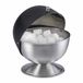 Relaxdays Suikerpotje met deksel - Ø 14 cm - RVS - Zwart/Zilver