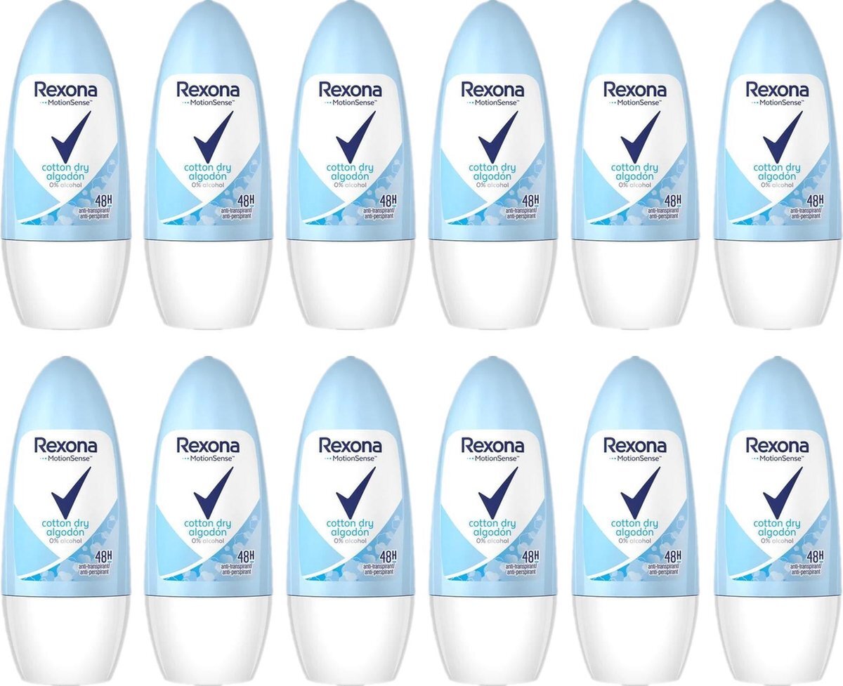 Rexona Deo Roller 48H Cotton Dry - JUMBOPAK 12 x 50 ml