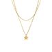 Lucardi Dames Stainless steel ketting met hanger bloem voor dames - Ketting - Staal - Goudkleurig - 47 cm