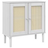 VidaXL Dressoir SENJA 80x35x80 cm rattan look massief grenenhout wit