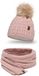 Vivisence Dames Winter Muts En Sjaal Set - Zachte Fleecevoering En Modieuze Brei Met Pompon Van Imitatiebont Antistatisch Voor Het Haar - Comfortabele Warmte En Draaggemak Op Koude Winterdagen - Roze