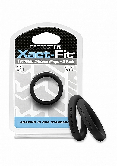PerfectFitBrand #11 Xact-Fit Cockring 2-Pack - Black