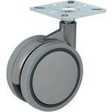 Häfele Roulette double pour meubles H4817 Roulettes de transport capacité de charge 5070 kg orientables