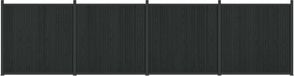 vidaXL Hekpaneel - 4 stuks - 705 x 186,5 cm - WPC en Aluminium - Zwart