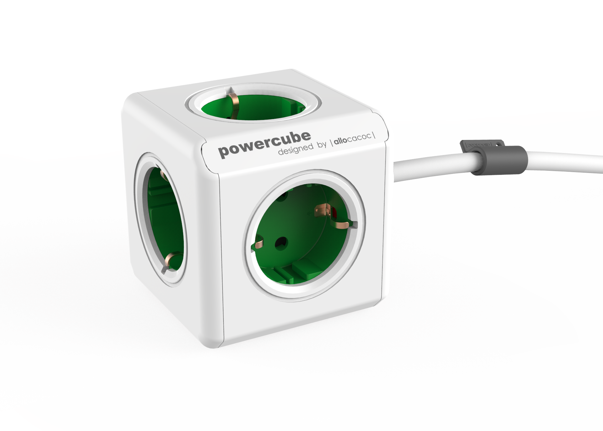 Allocacoc PowerCube Extended - Stekkerdoos - 1,5 m - Wit/Groen