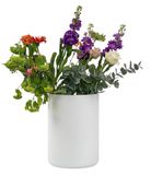 Merkloos Bloemenvaas Neville - mat wit - glas - 18 x 25 cm - Cilinder vorm