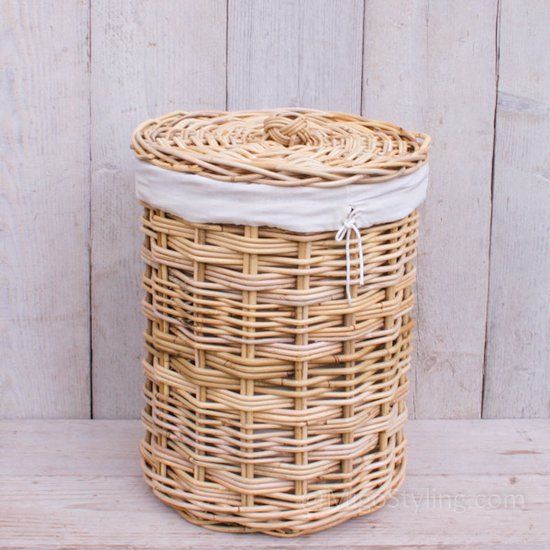 Migo Styling Wasmand Rond - Rotan - Naturel - Dia36xH50 cm