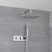 Hudson Reed mitigeur thermostatique de douche à 2 voies avec inverseur, pomme de douche carrée de 20 cm et douchette à main | Kubix