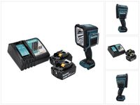 Makita DML 812 RG Snoerloze LED handlamp 18 V 1250 lm + 2x oplaadbare accu 6.0 Ah + lader