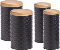 Zeller Boîte de conservation 4x - Noir/Bambou - 680/2000 ml