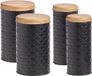 Zeller Boîte de conservation 4x - Noir/Bambou - 680/2000 ml