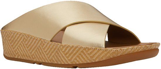 FitFlop Lulu Lux Cross Slide Slippers - Dames - Goudkleurig - Maat 39