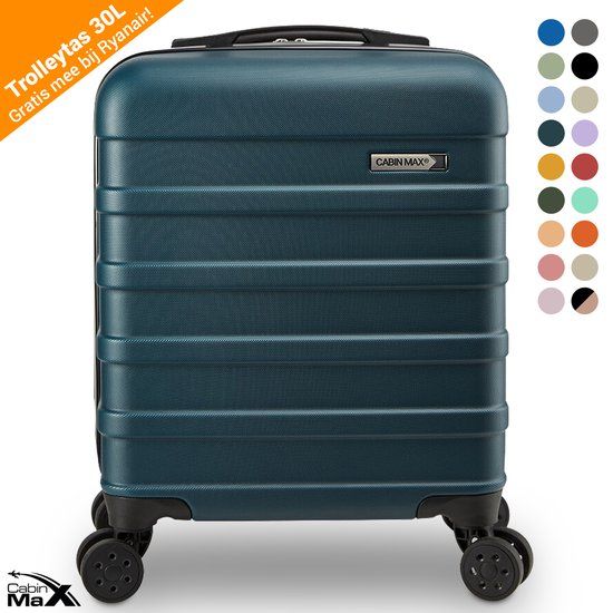 Cabin Max CabinMax Handbagage Koffer - Trolley 30L - Harde Reiskoffer - 45x36x20cm - Lichtgewicht - Groot Capaciteit - Endless Sea