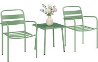 Outsunny Bistroset voor buiten - Gegalvaniseerd staal, gehard glas - 55 x 58 x 82 cm - Groen