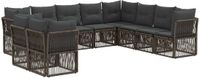 vidaXL Tuinbank - Set - 10 zitplekken - Grijs - Polyrattan