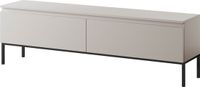 Selsey Bemmi - Meuble TV, beige avec cadre en métal noir, 150 cm