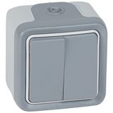 Legrand LEG69715 dubbele wisselschakelaar, 10 assen, grijs