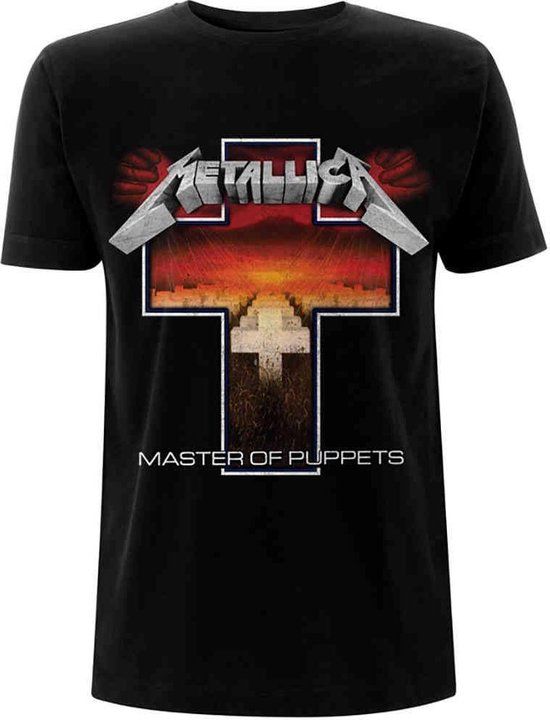 Rock Off Metallica - Master Of Puppets Cross Heren T-shirt - L - Zwart