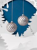 2 Glas Xmas kerstballen met glitter rosete