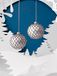 2 Glas Xmas kerstballen met glitter rosete
