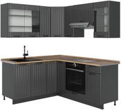 Vicco Hoekkeuken Fame-Line, Donkergrijs/Antraciet, 190 x 160 cm