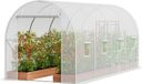 VEVOR Kas met inloop, afmetingen 4,47 x 1,92 x 1,92 meter, verzinkt frame, PE-afdekking, wit