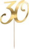 PartyDeco Caketopper 30 Goud