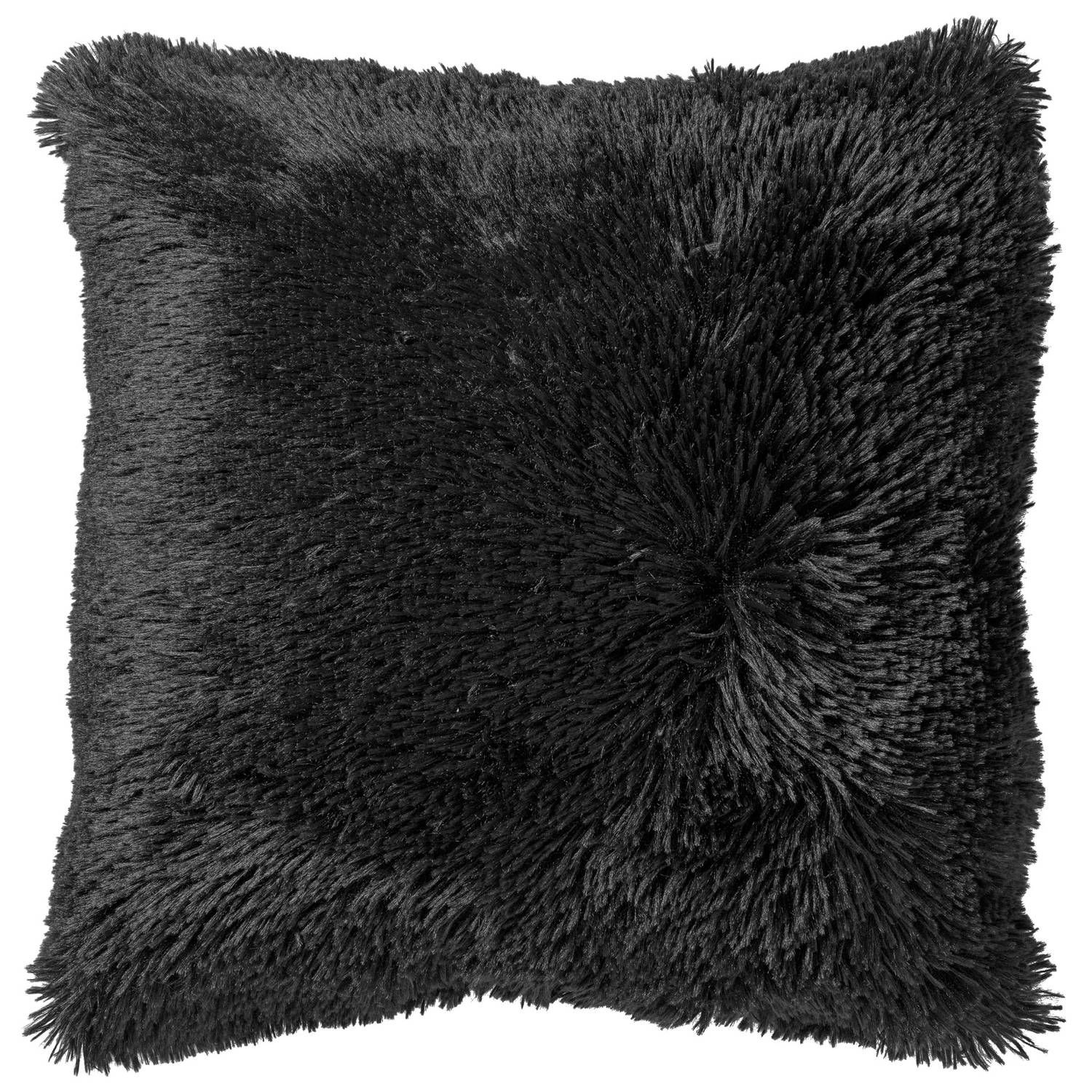 Dutch Decor Fluffy Sierkussen - 60x60 cm - Zwart