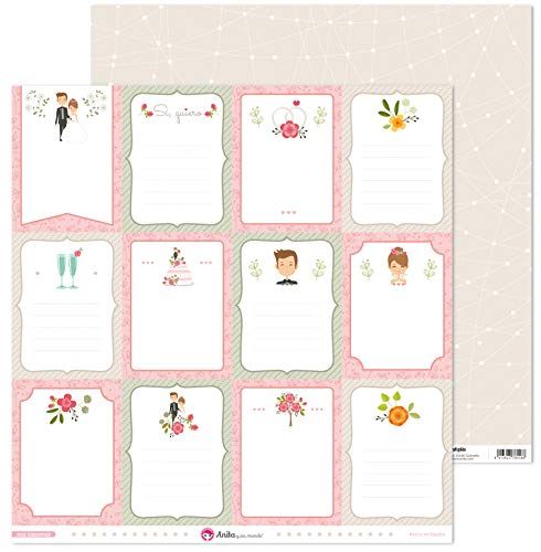 Anita y Su Mundo Casamos Scrapbooking Papier 30.5 x 30.5 cm