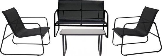 Infinity Goods Loungeset 4-persoons Zwart/Antraciet