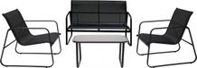 Infinity Goods Loungeset 4-persoons Zwart/Antraciet