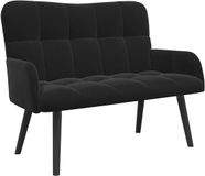 vidaXL 2-Zits Sofa Zwart 115 x 61 x 87 cm Fluweel