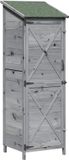 vidaXL Tuinschuur Grijs Massief Vurenhout 56 x 177 x 59.5 cm