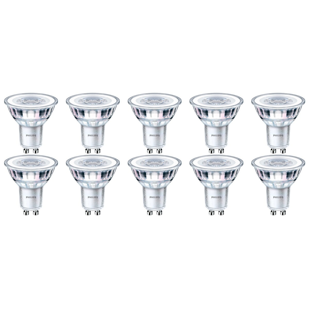 BES LED PHILIPS - LED Spot 10 Pack - CorePro 840 36D - GU10 Fitting - 4.6W - Natuurlijk Wit 4000K Vervangt 50W