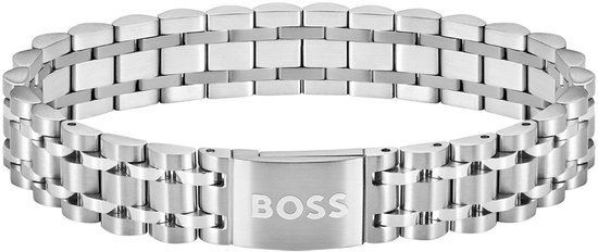 BOSS HBJ1580644 OWAN Heren Armband - Zilverkleurig - Stalen Schakelarmband voor Heren - 19 cm