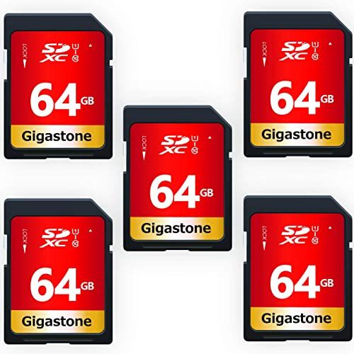 GIGASTONE 64 GB SDXC-geheugenkaart, 5 stuks, UHS-I U1 Klasse 10