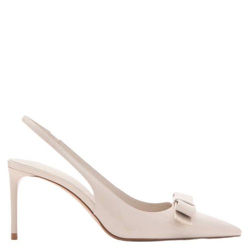 Mango Ecru Slingback Pumps with Bow