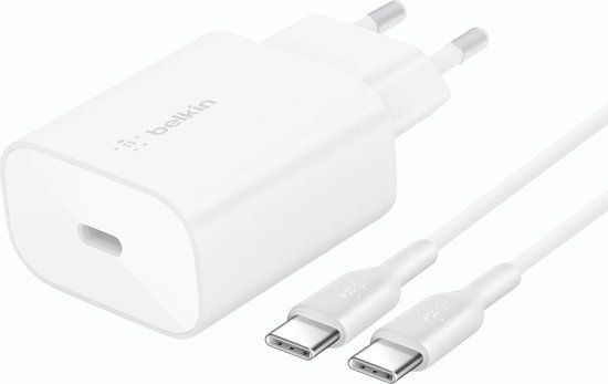 Belkin BOOST↑CHARGE 25W USB-C PD 3.0 Wandlader met USB-C Kabel - Wit