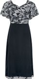 Gothicana by EMP Zwarte Halflange Jurk met Elvira Print - S
