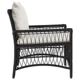vidaXL Fauteuil de jardin en polyrotin noir