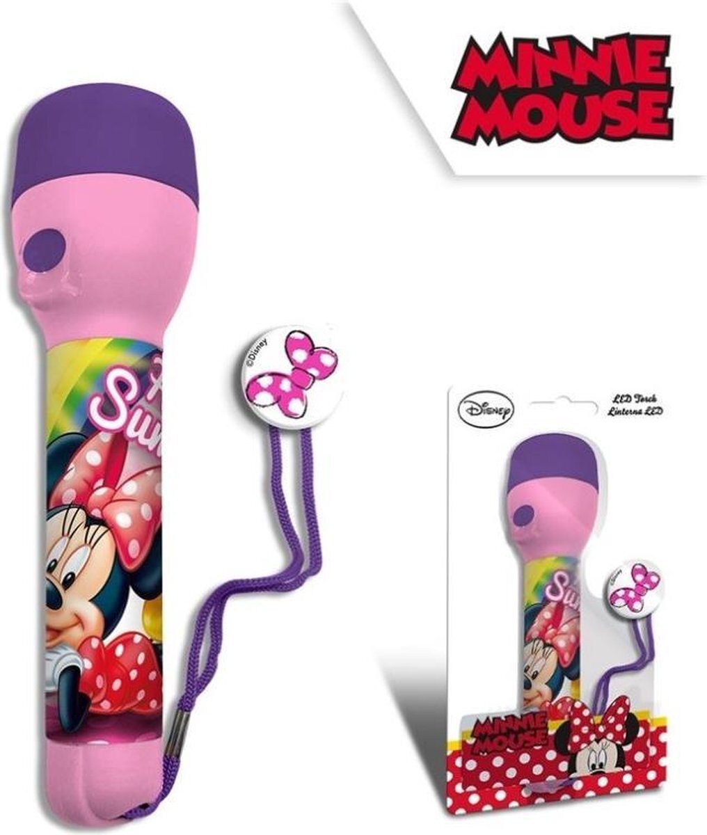 Disney Zaklamp Led Minnie Mouse Meisjes 9 Cm Roze/paars