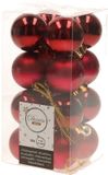 Decoris Kaemingk B.V. 32x Donkerrode kunststof kerstballen 4 cm - Mat/glans